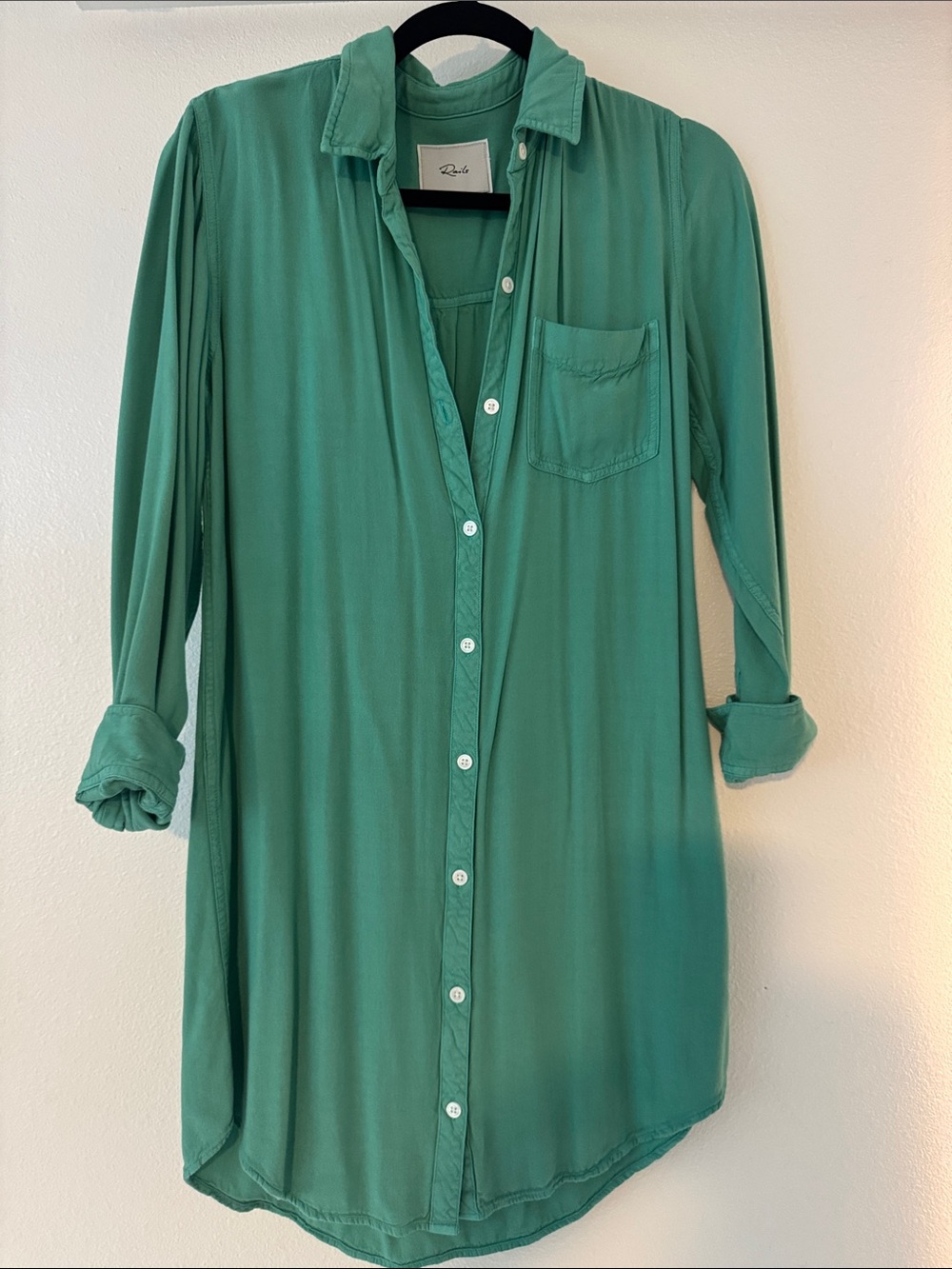 Rails Teal Button-Front Shirt Dress